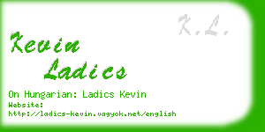 kevin ladics business card